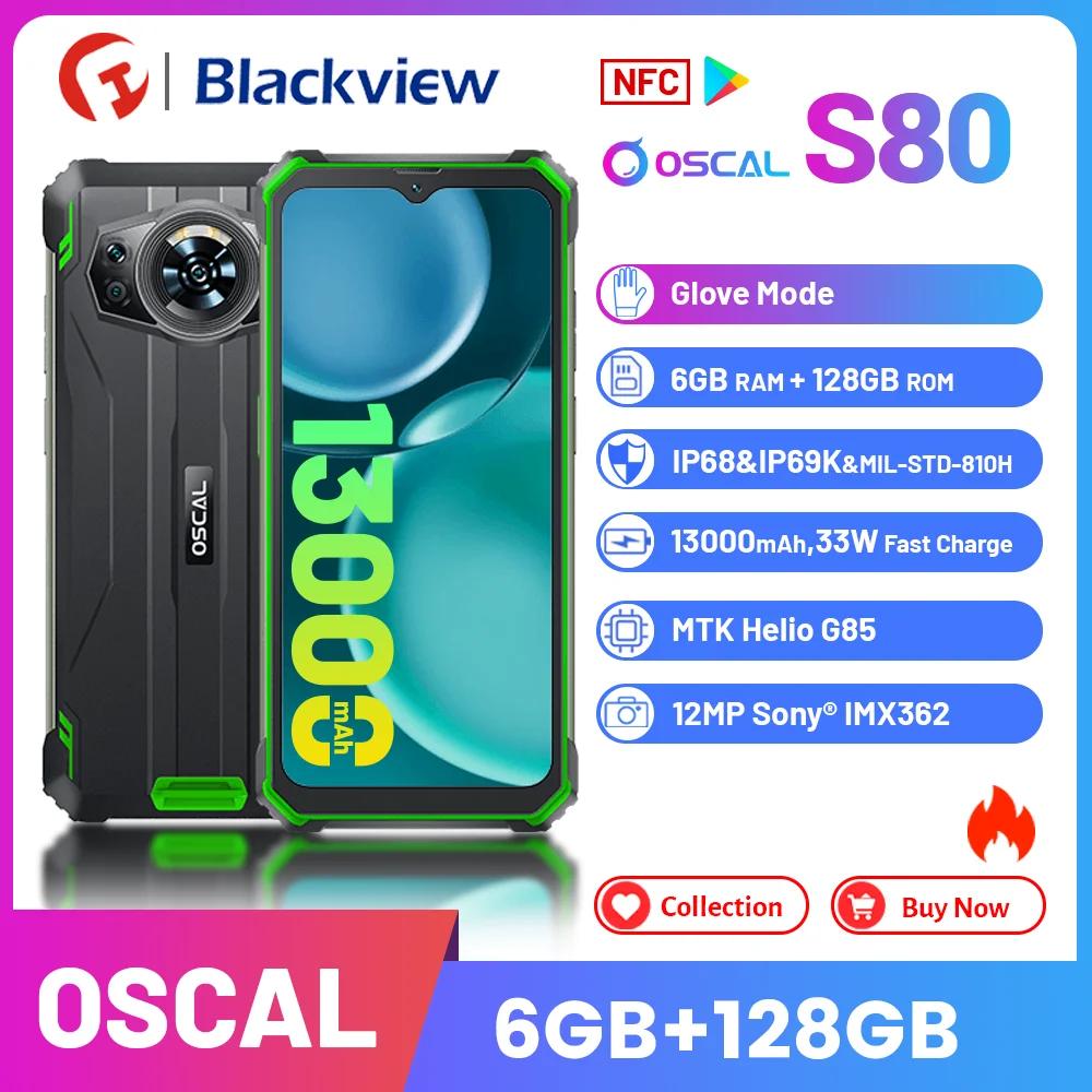 Blackview Oscal S80 ߰ Ʈ, 13000mAh, 33W  , 6GB + 128GB ޴, 6.58 ġ Helio G85 NFC ȵ̵ 12